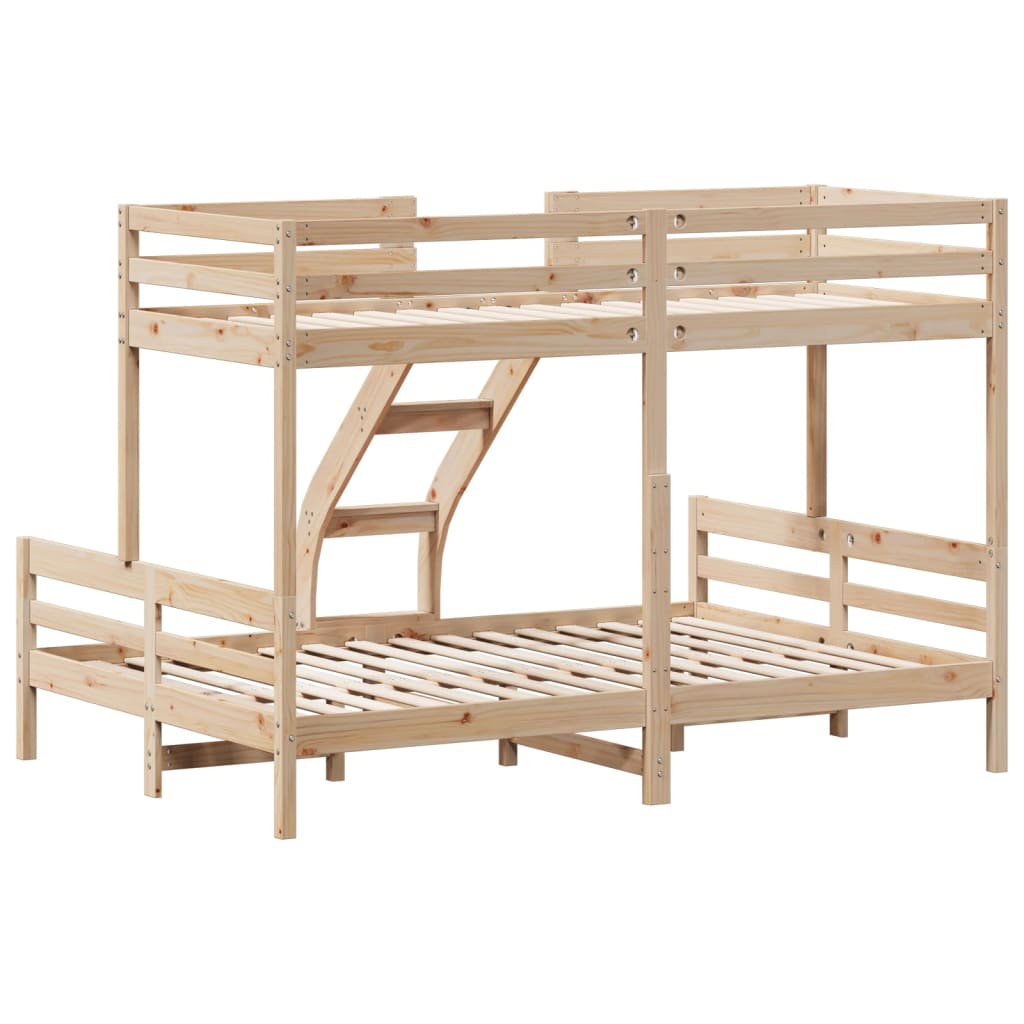 Letto A Castello 80X200/140X200 Cm In Legno Massello Di Pino