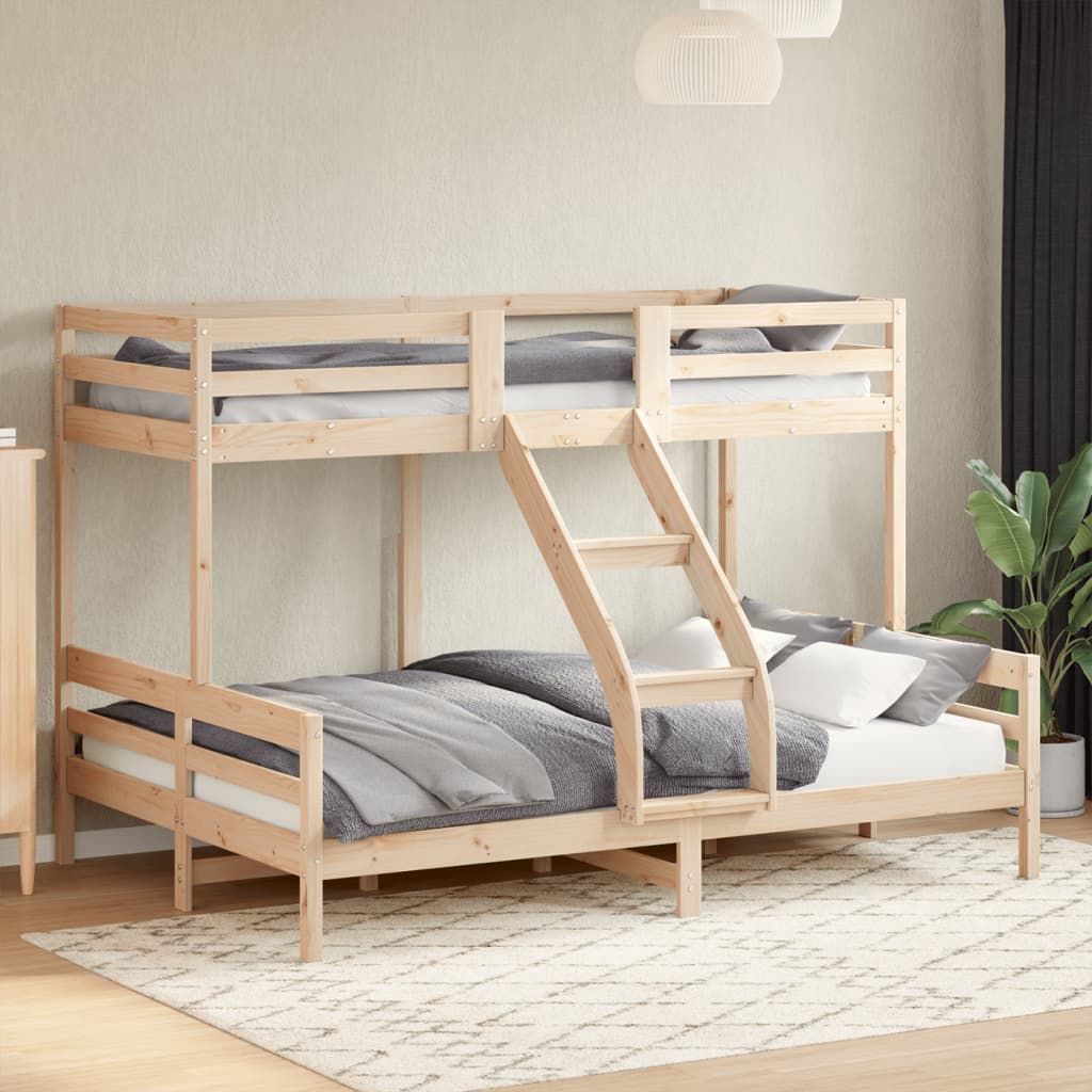 Letto A Castello 80X200/140X200 Cm In Legno Massello Di Pino