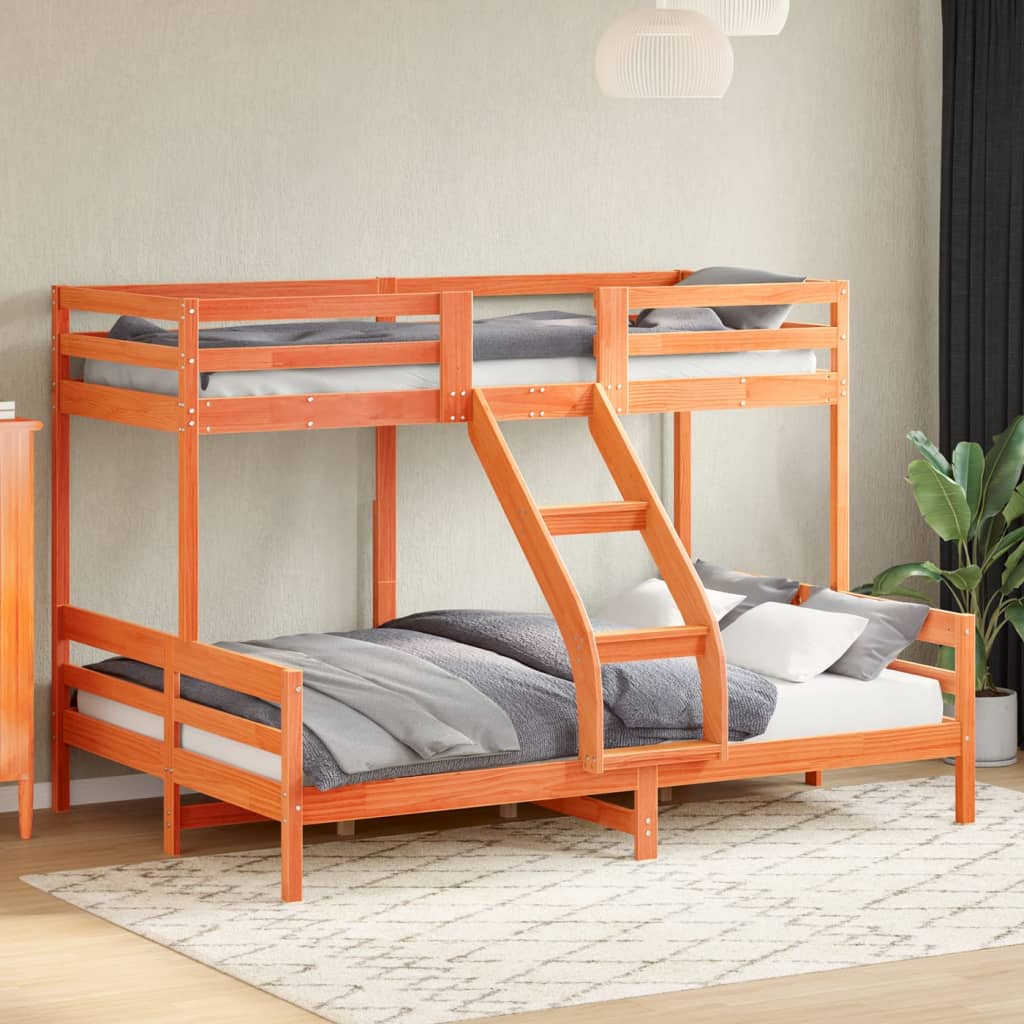 Letto A Castello 80X200/140X200 Cm In Legno Massello Di Pino