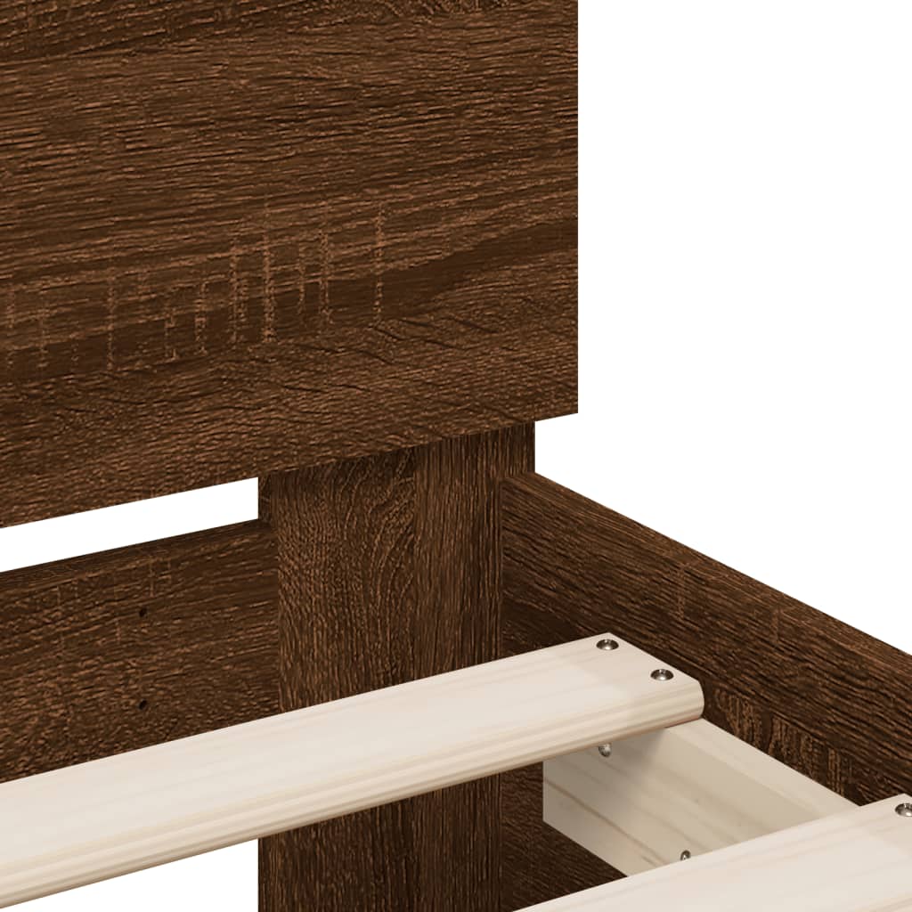 Giroletto Con Testiera E Led Rovere Marrone