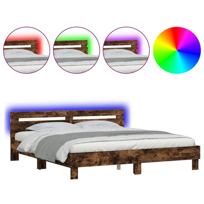 Giroletto Con Testiera E Led Rovere Fumo