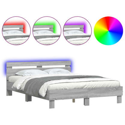 Giroletto Con Testiera E Led Grigio Sonoma