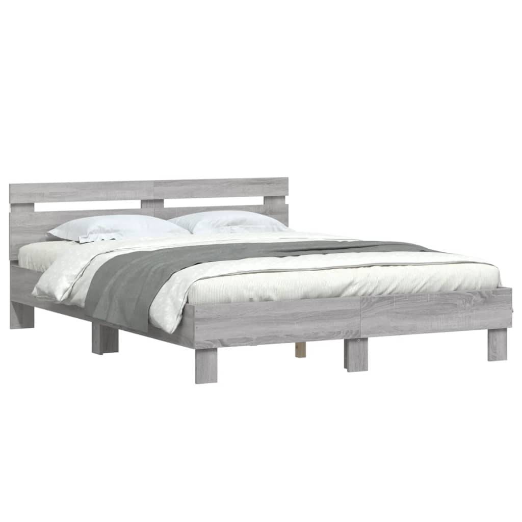Giroletto Con Testiera E Led Grigio Sonoma
