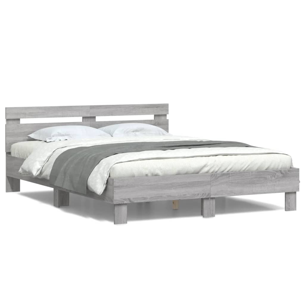 Giroletto Con Testiera E Led Grigio Sonoma