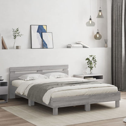 Giroletto Con Testiera E Led Grigio Sonoma