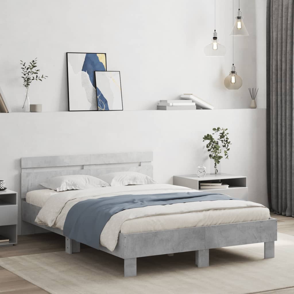 Giroletto Con Testiera E Led Grigio Cemento