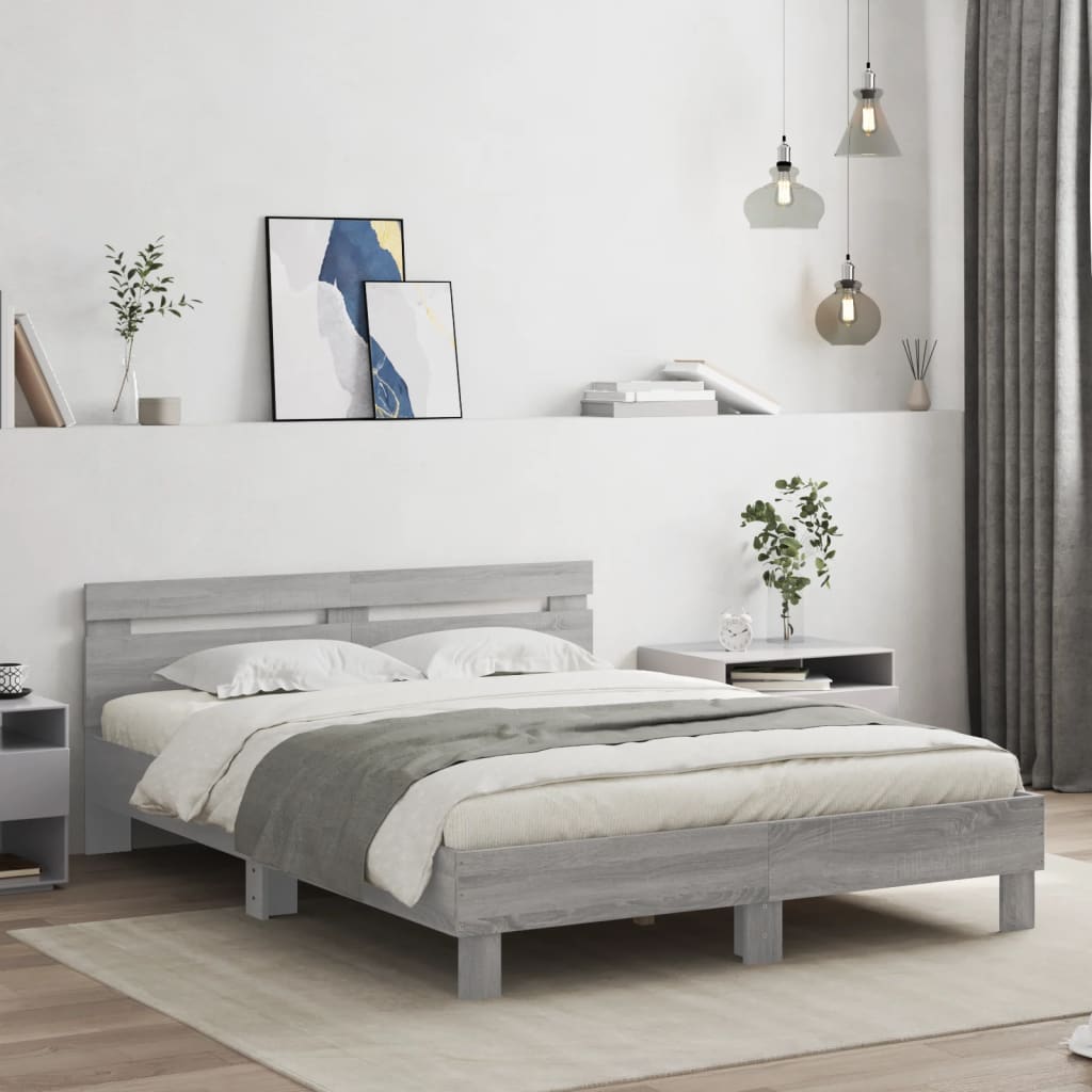 Giroletto Con Testiera E Led Grigio Sonoma