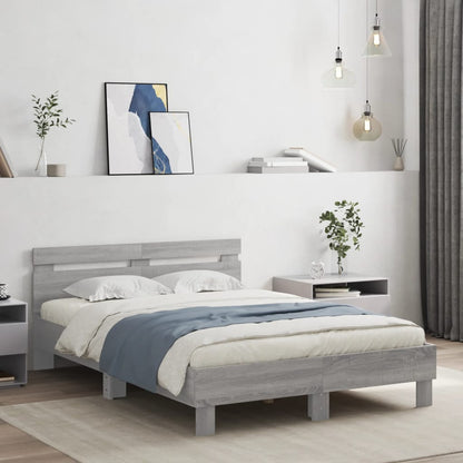 Giroletto Con Testiera E Led Grigio Sonoma