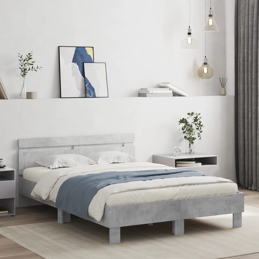 Giroletto Con Testiera E Led Grigio Cemento