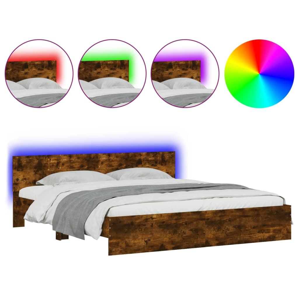 Giroletto Con Testiera E Led Rovere Fumo