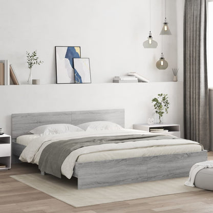Giroletto Con Testiera E Led Grigio Sonoma