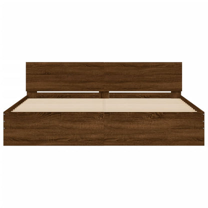 Giroletto Con Testiera E Led Rovere Marrone