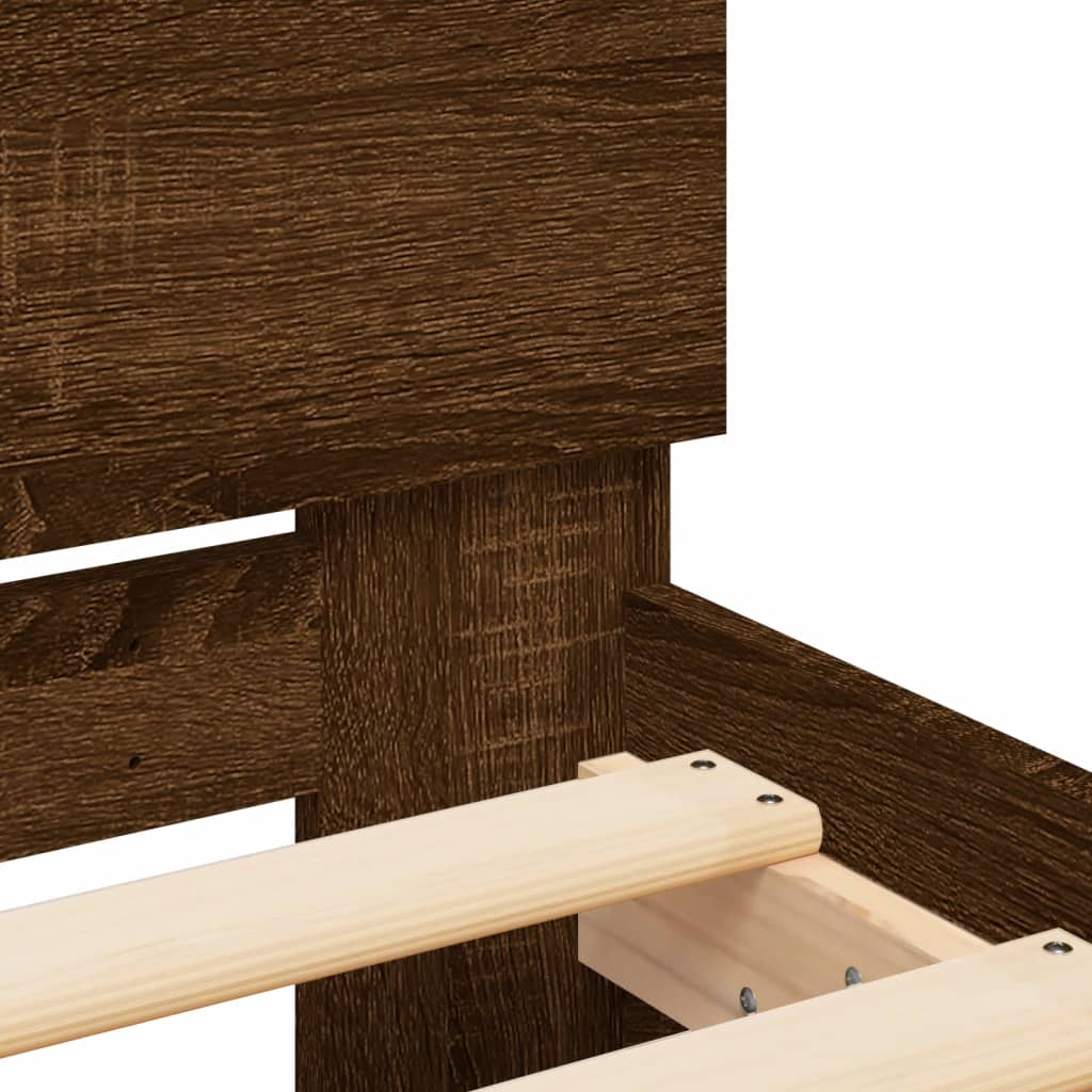 Giroletto Con Testiera E Led Rovere Marrone