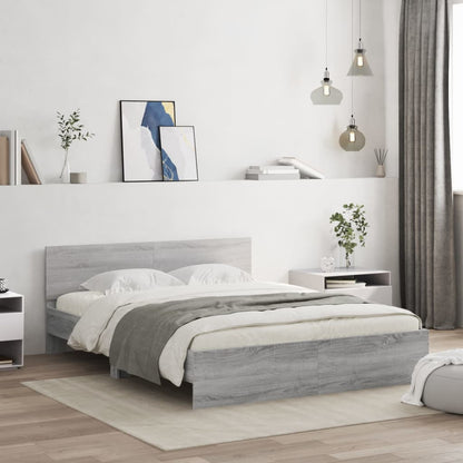 Giroletto Con Testiera E Led Grigio Sonoma