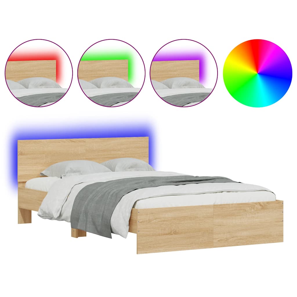 Giroletto Con Testiera E Led Rovere Sonoma