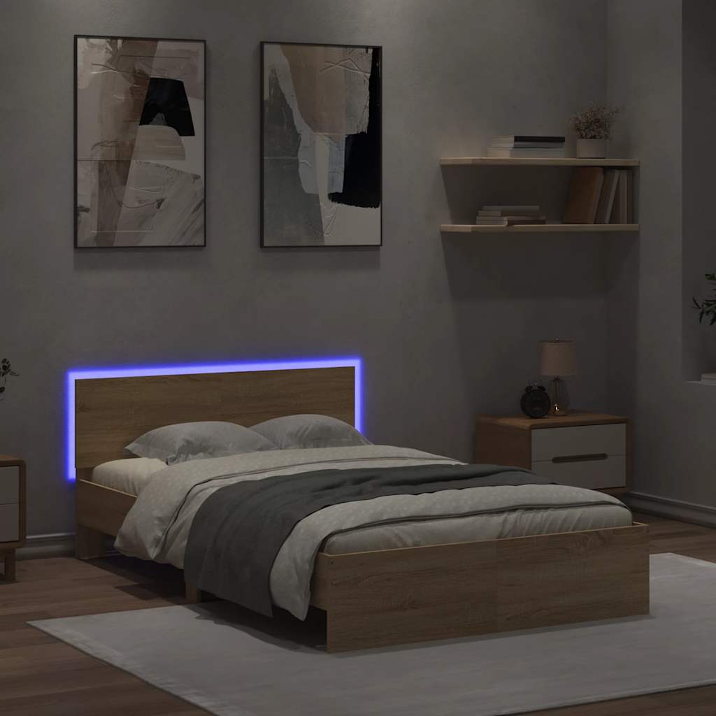 Giroletto Con Testiera E Led Rovere Sonoma