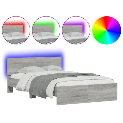 Giroletto Con Testiera E Led Grigio Sonoma