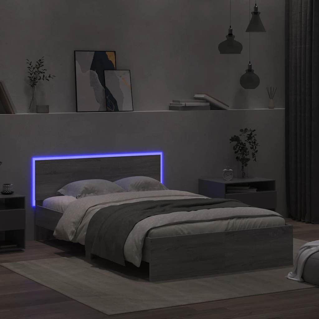 Giroletto Con Testiera E Led Grigio Sonoma