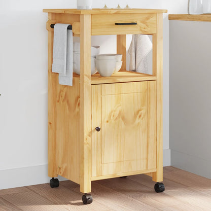 Carrello Da Cucina Monza 48X40X88,5 Cm In Legno Massello Di Pino