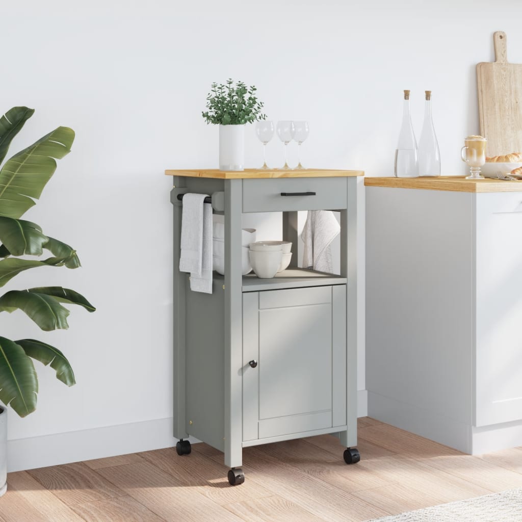 Carrello Da Cucina Monza 48X40X88,5 Cm In Legno Massello Di Pino