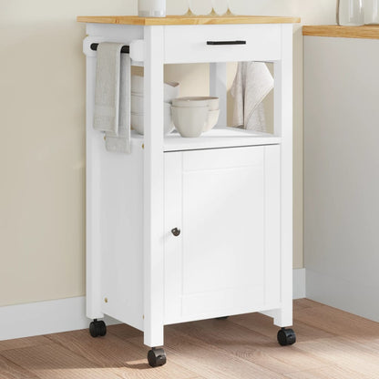 Carrello Da Cucina Monza 48X40X88,5 Cm In Legno Massello Di Pino