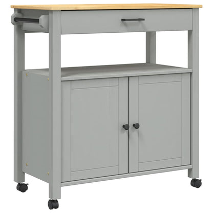 Carrello Da Cucina Monza 84X40X88,5 Cm In Legno Massello Di Pino Bianco