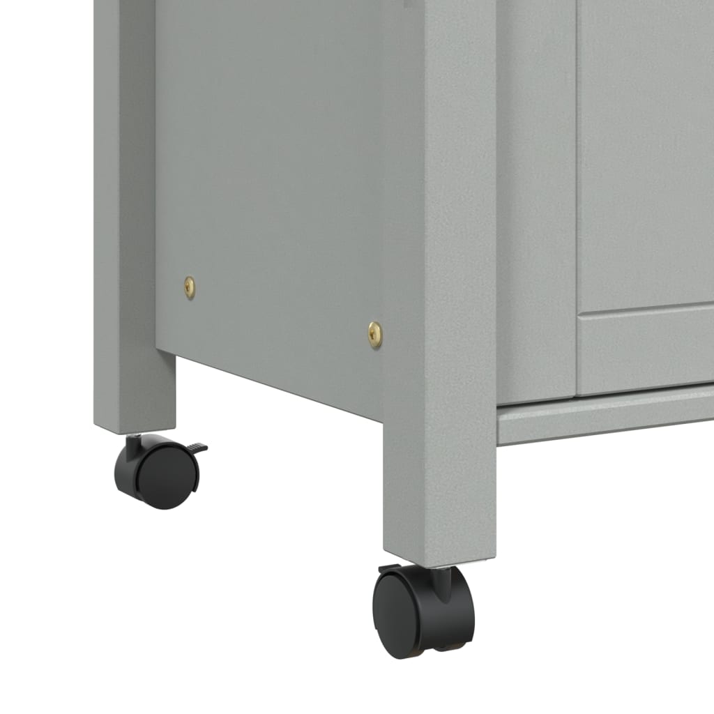 Carrello Da Cucina Monza 84X40X88,5 Cm In Legno Massello Di Pino Bianco