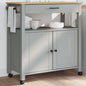 Carrello Da Cucina Monza 84X40X88,5 Cm In Legno Massello Di Pino Bianco