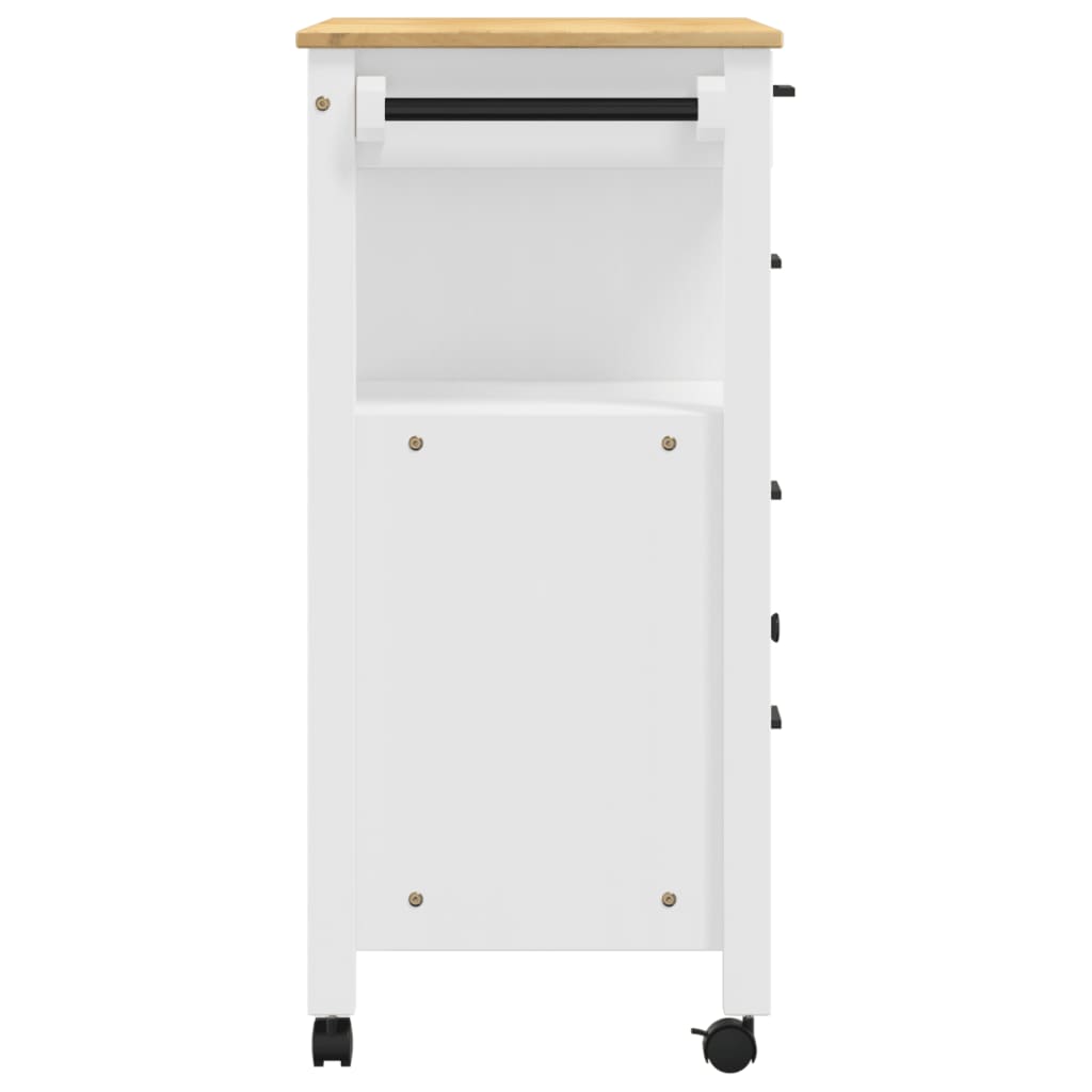 Carrello Da Cucina Monza 84X40X88,5 Cm In Legno Massello Di Pino