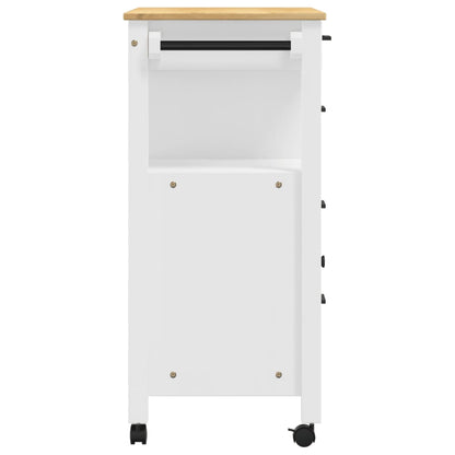 Carrello Da Cucina Monza 84X40X88,5 Cm In Legno Massello Di Pino
