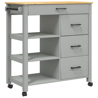 Carrello Da Cucina Monza 84X40X88,5 Cm In Legno Massello Di Pino