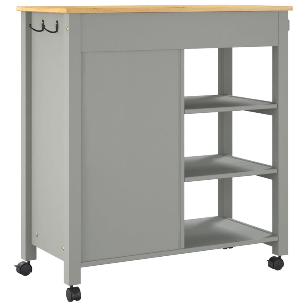 Carrello Da Cucina Monza 84X40X88,5 Cm In Legno Massello Di Pino