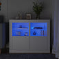Armadietti Con Luci Led 2Pz Bianchi In Legno Multistrato