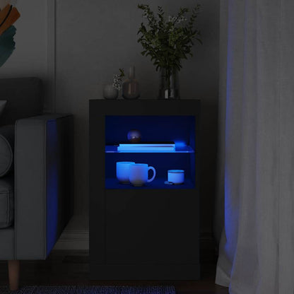 Armadietti Con Luci Led 2Pz Bianchi In Legno Multistrato