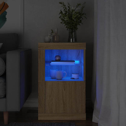 Armadietti Con Luci Led 2Pz Bianchi In Legno Multistrato