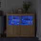 Armadietti Con Luci Led 2Pz Bianchi In Legno Multistrato