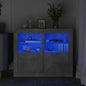 Armadietti Con Luci Led 2Pz Bianchi In Legno Multistrato