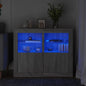 Armadietti Con Luci Led 2Pz Bianchi In Legno Multistrato
