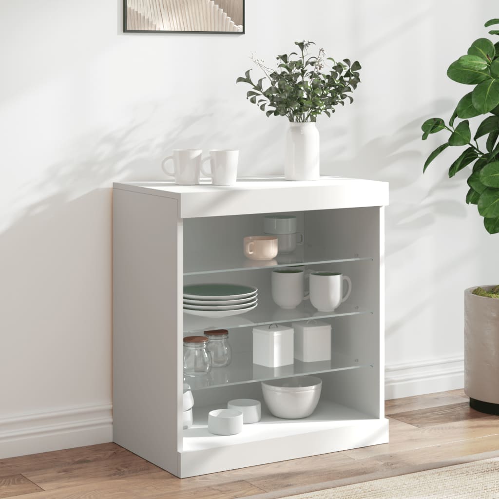 Credenza Con Luci Led Nera 60,5X37X67 Cm