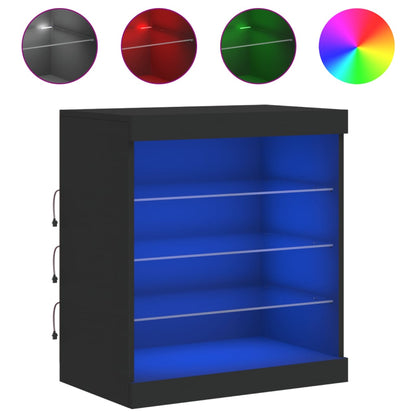 Credenza Con Luci Led Nera 60,5X37X67 Cm