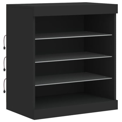 Credenza Con Luci Led Nera 60,5X37X67 Cm