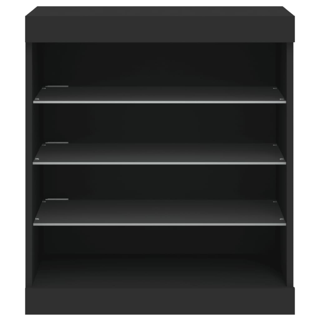 Credenza Con Luci Led Nera 60,5X37X67 Cm