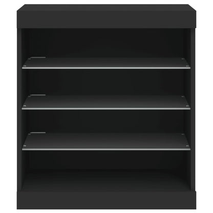 Credenza Con Luci Led Nera 60,5X37X67 Cm