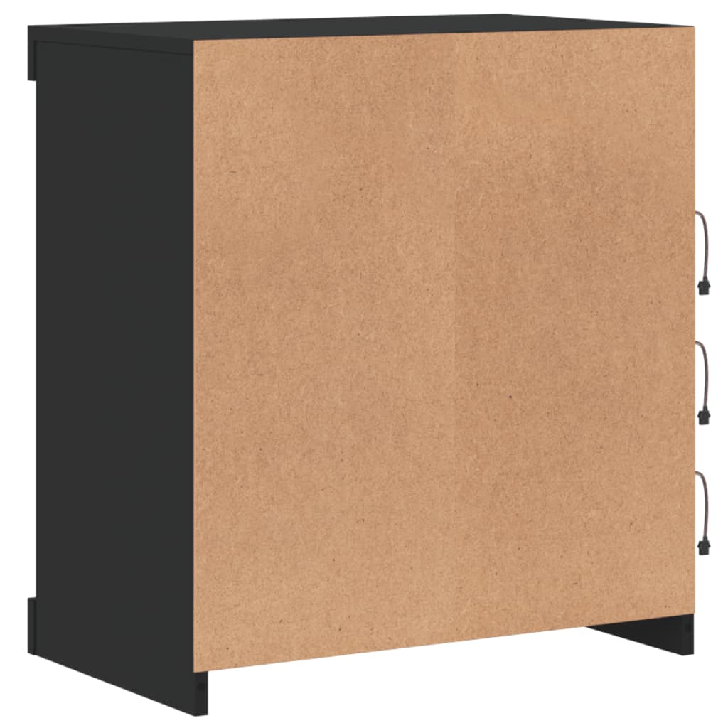 Credenza Con Luci Led Nera 60,5X37X67 Cm