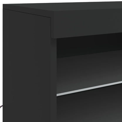 Credenza Con Luci Led Nera 60,5X37X67 Cm