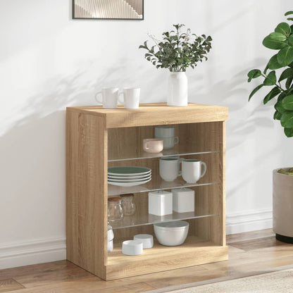 Credenza Con Luci Led Nera 60,5X37X67 Cm