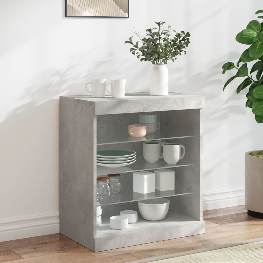 Credenza Con Luci Led Nera 60,5X37X67 Cm
