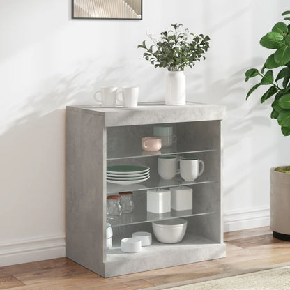 Credenza Con Luci Led Nera 60,5X37X67 Cm