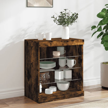 Credenza Con Luci Led Nera 60,5X37X67 Cm