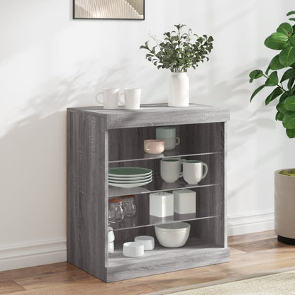 Credenza Con Luci Led Nera 60,5X37X67 Cm